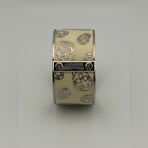Alexander McQueen Enamel Skull Bangle Bracelet